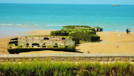 resti del porto di Arromanches Spiagge del D-Day Normandia