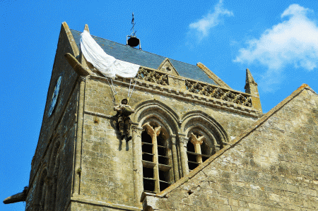 sul campanile di St marie Eglise bayeux