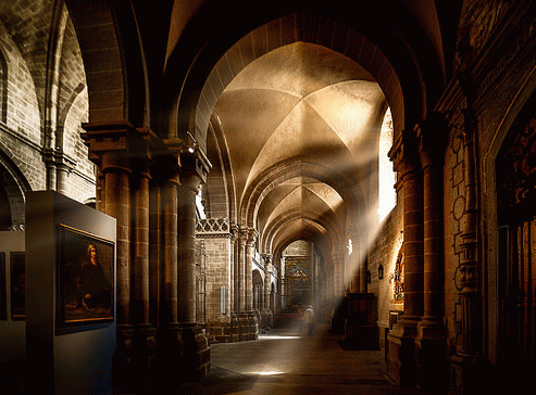Suggestivo interno della cattedrale di Zamora Spagna