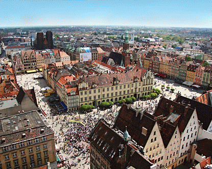 Wroclaw Breslavia vista dall'alto