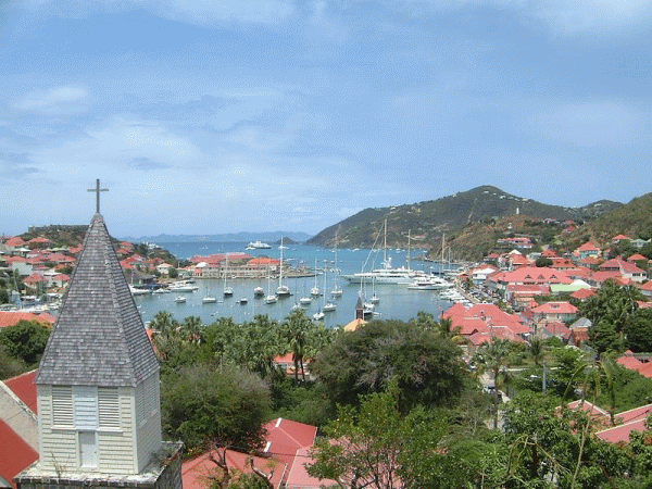 Il porto di Gustavia isola di Saint-Barthélemy Antille Francesi