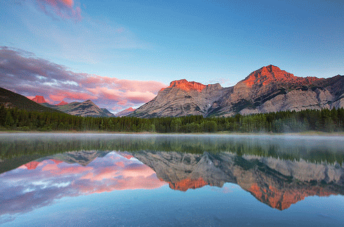 Alba sul Wedge Pond Alberta Canada fotospettacolari