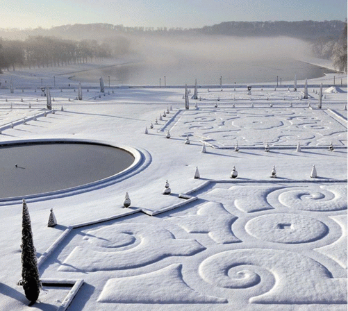 I giardini di Versailles sotto la neve